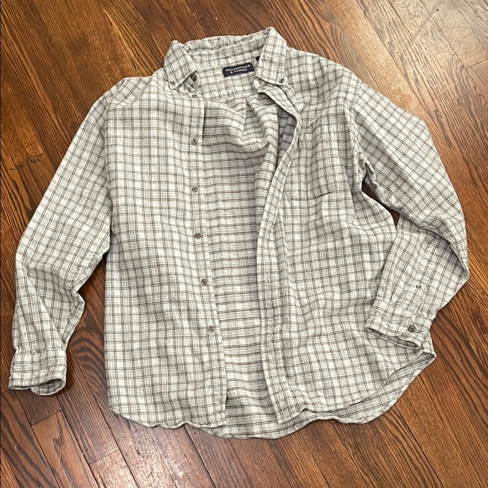 Men's Gray Plaid Shirt